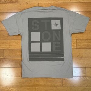 Stone Island Mens Graphic Back Logo T-Shirt Taupe Grey Small 78152NS94